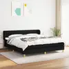 Image de vidaXL Sommier à lattes de lit avec matelas Noir 160x200 cm Tissu