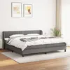 Image de vidaXL Sommier à lattes de lit avec matelas Gris foncé 200x200cm Tissu