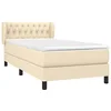 Image de vidaXL Sommier à lattes de lit avec matelas Crème 90x200 cm Tissu