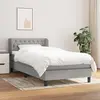 Image de vidaXL Sommier à lattes de lit avec matelas Gris clair 100x200cm Tissu
