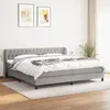 Image de vidaXL Sommier à lattes de lit avec matelas Gris clair 200x200cm Tissu