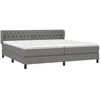 Image de vidaXL Sommier à lattes de lit avec matelas Gris foncé 200x200cm Tissu