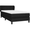 Image de vidaXL Sommier à lattes de lit avec matelas Noir 100x200 cm Tissu