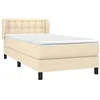 Image de vidaXL Sommier à lattes de lit avec matelas Crème 100x200 cm Tissu