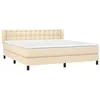Image de vidaXL Sommier à lattes de lit avec matelas Crème 160x200 cm Tissu