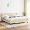 Image de vidaXL Sommier à lattes de lit avec matelas Crème 160x200 cm Tissu