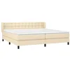 Image de vidaXL Sommier à lattes de lit avec matelas Crème 200x200 cm Tissu