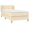 Image de vidaXL Sommier à lattes de lit avec matelas Crème 80x200 cm Tissu