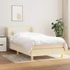 Image de vidaXL Sommier à lattes de lit avec matelas Crème 80x200 cm Tissu