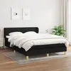 Image de vidaXL Sommier à lattes de lit avec matelas Noir 140x190 cm Tissu