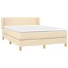 Image de vidaXL Sommier à lattes de lit avec matelas Crème 140x190 cm Tissu