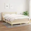 Image de vidaXL Sommier à lattes de lit avec matelas Crème 140x200 cm Tissu