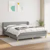 Image de vidaXL Sommier à lattes de lit avec matelas Gris clair 180x200cm Tissu