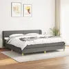 Image de vidaXL Sommier à lattes de lit avec matelas Gris foncé 200x200cm Tissu