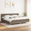 Image de vidaXL Sommier à lattes de lit avec matelas Taupe 200x200 cm Tissu