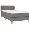 Image de vidaXL Sommier à lattes de lit avec matelas Gris foncé 90x200 cm Tissu