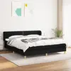 Image de vidaXL Sommier à lattes de lit avec matelas Noir 160x200 cm Tissu