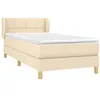 Image de vidaXL Sommier à lattes de lit avec matelas Crème 80x200 cm Tissu
