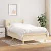 Image de vidaXL Sommier à lattes de lit avec matelas Crème 90x200 cm Tissu