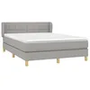 Image de vidaXL Sommier à lattes de lit avec matelas Gris clair 140x190cm Tissu