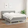 Image de vidaXL Sommier à lattes de lit avec matelas Gris clair 140x190cm Tissu