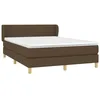 Image de vidaXL Sommier à Lattes de Lit avec Matelas, Lit Rembourré, Lit Double, Lit Adulte de Chambre à Coucher Intérieur, Moderne, Marron Foncé 140x200 cm