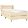 Image de vidaXL Sommier à lattes de lit et matelas Crème 90x190 cm Tissu