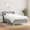 Image de vidaXL Sommier à lattes de lit avec matelas Gris clair 90x200 cm Tissu