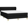 Image de vidaXL Sommier à lattes de lit avec matelas Noir 140x190 cm Tissu