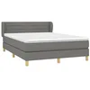 Image de vidaXL Sommier à lattes de lit avec matelas Gris foncé 140x200cm Tissu