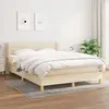 Image de vidaXL Sommier à lattes de lit avec matelas Crème 140x200 cm Tissu