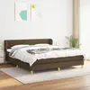 Image de vidaXL Sommier à lattes de lit avec matelas Marron foncé 160x200 cm