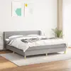 Image de vidaXL Sommier à lattes de lit avec matelas Gris clair 180x200cm Tissu