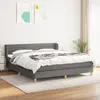 Image de vidaXL Sommier à lattes de lit avec matelas Gris foncé 180x200cm Tissu