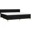 Image de vidaXL Sommier à lattes de lit avec matelas Noir 200x200 cm Tissu