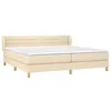 Image de vidaXL Sommier à lattes de lit avec matelas Crème 200x200 cm Tissu