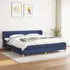 Image de vidaXL Sommier à lattes de lit avec matelas Bleu 200x200 cm Tissu