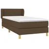 Image de vidaXL Sommier à Lattes de Lit avec Matelas, Lit Rembourré, Lit Simple, Lit Adulte de Chambre à Coucher Intérieur, Moderne, Marron Foncé 90x200 cm