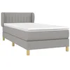 Image de vidaXL Sommier à lattes de lit avec matelas Gris clair 100x200cm Tissu