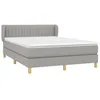 Image de vidaXL Sommier à lattes de lit avec matelas Gris clair 140x190cm Tissu