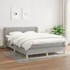 Image de vidaXL Sommier à lattes de lit avec matelas Gris clair 140x190cm Tissu