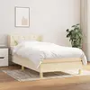 Image de vidaXL Sommier à lattes de lit avec matelas Crème 80x200 cm Tissu