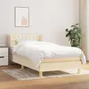 Image de vidaXL Sommier à lattes de lit avec matelas Crème 90x200 cm Tissu