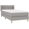 Image de vidaXL Sommier à lattes de lit avec matelas Gris clair 100x200cm Tissu