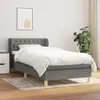 Image de vidaXL Sommier à lattes de lit avec matelas Gris foncé 100x200cm Tissu