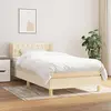 Image de vidaXL Sommier à lattes de lit avec matelas Crème 100x200 cm Tissu