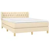 Image de vidaXL Sommier à lattes de lit avec matelas Crème 140x190 cm Tissu