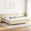 Image de vidaXL Sommier à lattes de lit avec matelas Crème 160x200 cm Tissu