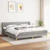 Image de vidaXL Sommier à lattes de lit avec matelas Gris clair 200x200cm Tissu