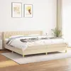 Image de vidaXL Sommier à lattes de lit avec matelas Crème 200x200 cm Tissu